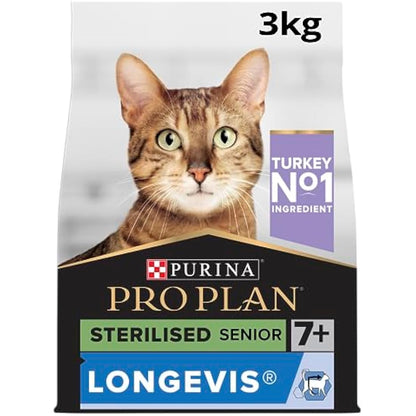 PRO PLAN Senior 7+ Sterilised Longevis Turkey Dry Cat Food 3kg