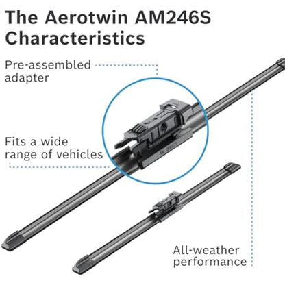 Bosch Wiper Blade Aerotwin AM246S, Length: 650mm/380mm − set of front wiper blades
