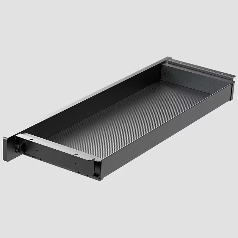ZEEFAN Under Desk Mounted Sliding Drawer to pull out, Attachable Desk Pencil Drawer Ball-Bearing Slides (Black)
