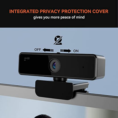 Nuroum V11 2K Webcam for PC, with Noise-Cancelling Microphone & Privacy Cover, 90° Wide Angle 1080P/60fps, USB Plug&Play Computer Web Camera for Laptop/Desktop, Video Calling/Conferencing, Zoom/Skype