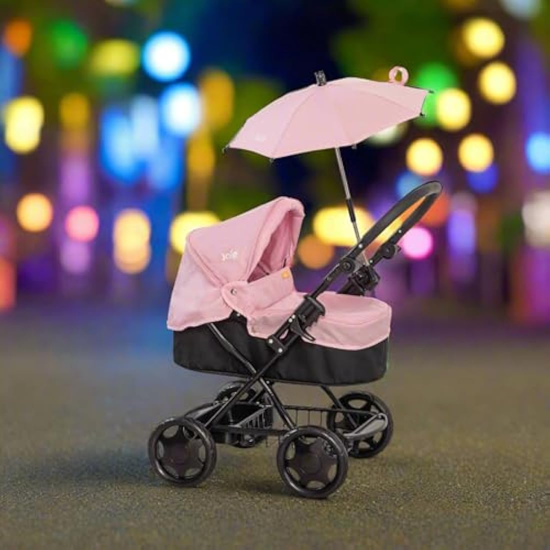Joie Junior Classic Pram & Parasol Age 3+ | Toy Travel System with Changing Bag, Adjustable Hood & Storage | Pushchair & Pram Playset for Kids | My Girl Doll Accessories
