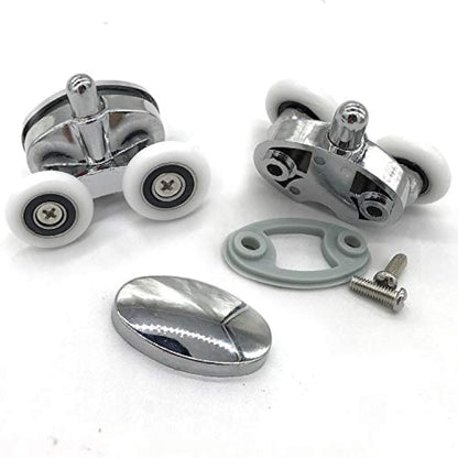 YUANQIAN Set of 4 new Oval butterfly twin wheel Shower door rollers (25MM)