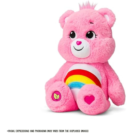 Care Bears | Cheer Bear 35cm Medium Plush | Collectable Cute Plush Toy, Cuddly Toys for Children, Soft Toys for Girls and Boys, Cute Teddies Suitable for Girls and Boys Ages 4+ | Basic Fun 22061