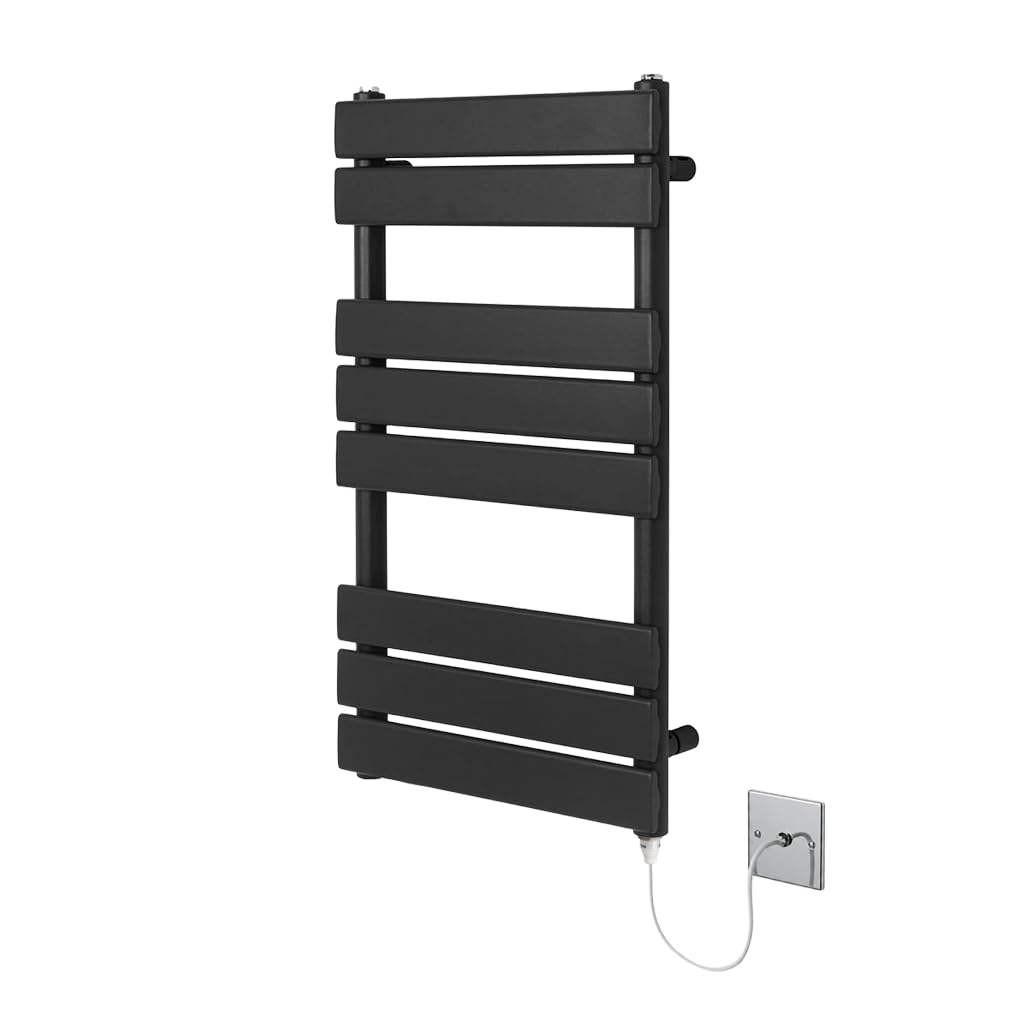 Richmond Black Electric Heated Towel Rail 400mm W x 800mm H