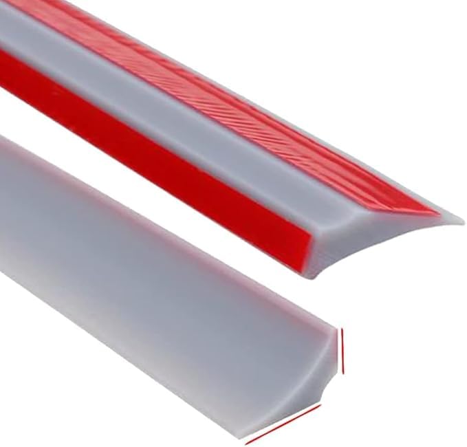 15mm?12mm Grey Silicone Shower Tray Sealing Strip Bath Sink Bathtub Edging Edge Seal Trim,Wet Room Floor Water Barrier Retaining Caulk Strip,Beading