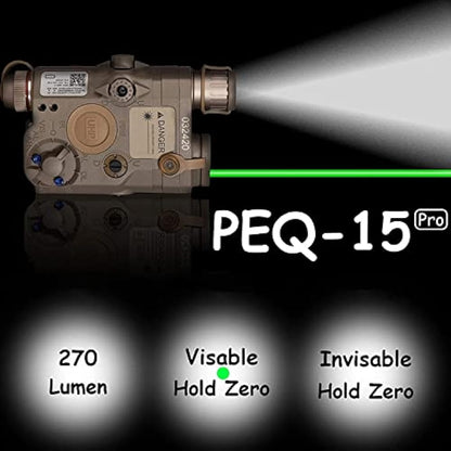 Zhongren Tactical PEQ Box PEQ-15 Battery Case Red+ White LED Flashlight for Airsoft Paintball Hunting AEG GBB CQB