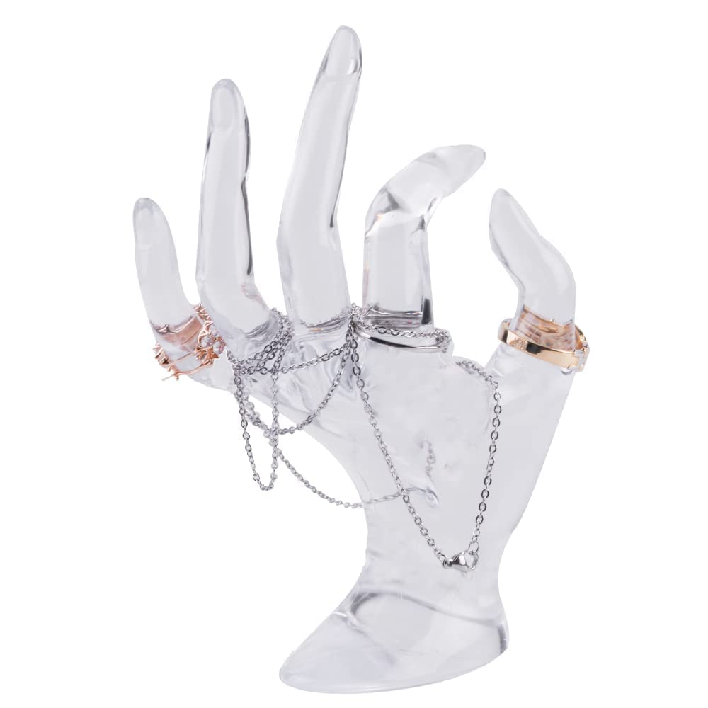 zalati Jewelry Holder Bracelet Stand with Hand Shape Mannequin for Display Storage and Organiser - Clear