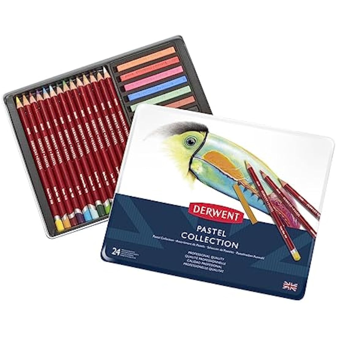 Derwent Pastel Collection Sampler Kit, Drawing & Writing, Set Of 24 Pencils, Blocks & Accessories For Pastel Drawing & Colouring, Professional Quality, 0700301