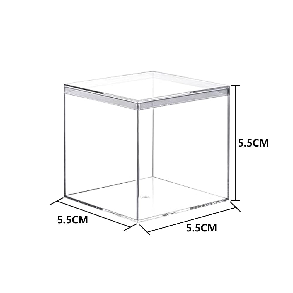 Wanfoou 8 Pack Clear Acrylic Plastic Square Cube Small Acrylic Box with Lid Storage Mini Boxes Square Display Box Organizer Containers for Candy