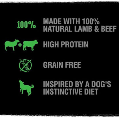 Crave Dry Dog Food with Lamb and Beef – High Protein and Grain-Free – 1 kg (Pack of 4)