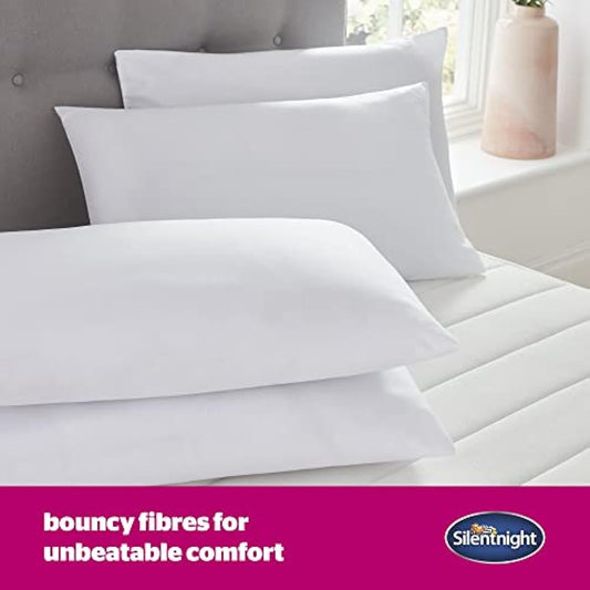 Silentnight Ultrabounce Pillows 4 Pack - Soft Medium Support Comfortable Bouncy Pillows for Stomach, Back and Side Sleepers - Machine Washable and Hypoallergenic Bed Pillows - Pack of 4
