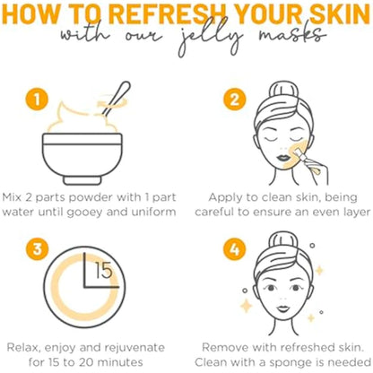BRÜUN Jelly Mask Jar Calendula Peel-Off Face Care Rubber Mask | 23 fl oz Skin Care Moisturizing Gel Mask Jar Spa Set