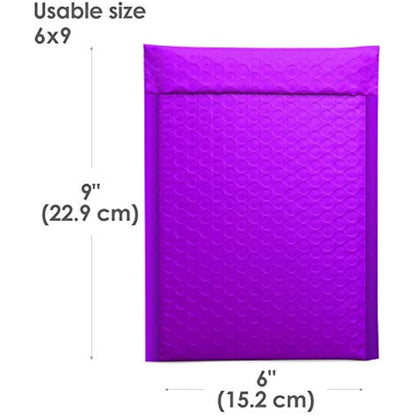 Switory 15.3x22.9 50Pcs Poly Bubble Mailers Set for CDs & Jewelries & Cosmetics, Self Seal Padded Envelopes Bulk with Bubble Lined Wrap- Purple