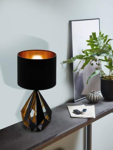 Eglo 43077, Carlton 5, Retro Table Lamp, Steel, E27, 60W, Black & Copper