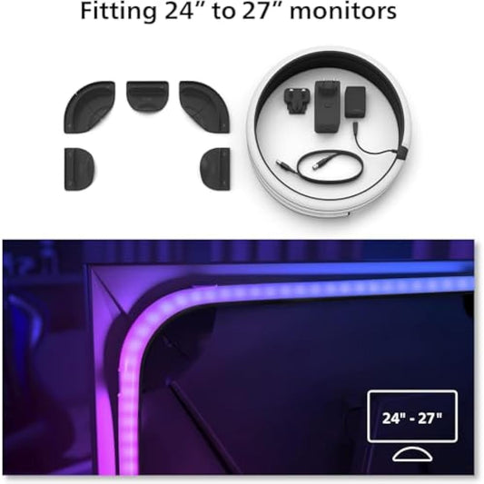 Philips Hue Play Gradient PC Lightstrip [for 24-27 Inch Screens] LED Smart Lighting. Sync for Entertainment, Gaming and Media