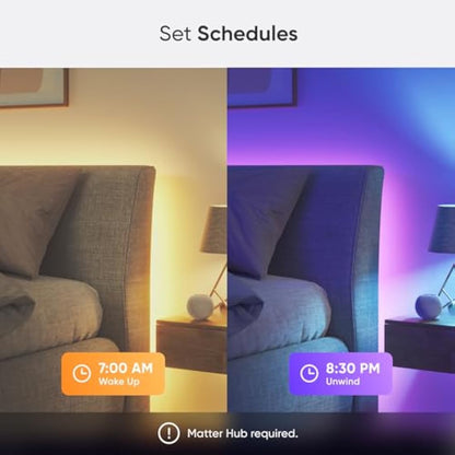 Nanoleaf Matter Wi-Fi 5M Gradient LED Light Strip - 300 RGB IC Addressable LEDs, Music & Screen Sync, Trimmable Strips, Smart App & Voice Control Works with Alexa Apple Google, Bedroom Gaming Decor