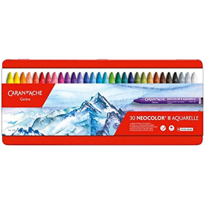 Creative Art Materials"Caran D'Ache NeoColor II" Water Soluble Wax Pastel Set, Multi-Colour, Pack of 30