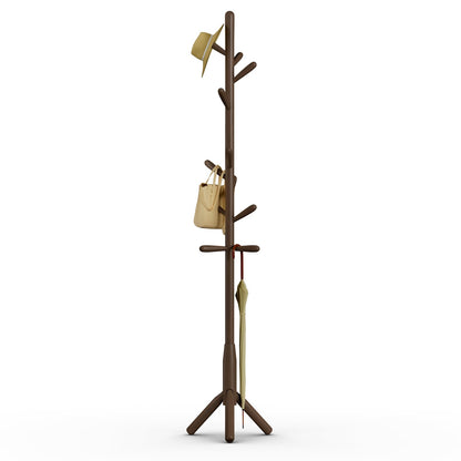 Awatiwa Solid Wood Coat Rack, Freestanding Tree-Shaped Coat Rack with 11 Hooks, Main Pole 1.6" dia,for Clothes
