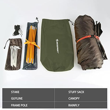 Bessport Tent 1 & 2 & 3 Person Ultralight Camping Tents, 3-4 Season Waterproof & Windproof Dome Tent, Small Pack Size, Suitable for Adults, Hiking, Camping, Outdoor