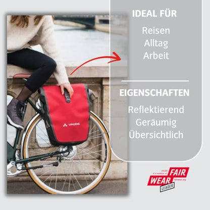Vaude aqua back single rear bicycle bag, Unisex, 12413, canary, 37 x 33 x 19 cm