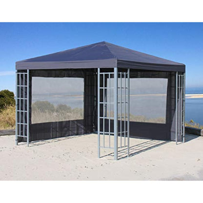 QUICK STAR 2 Side Panels with PE Window 300x197cm Anthracite for Gazebo 3x3m