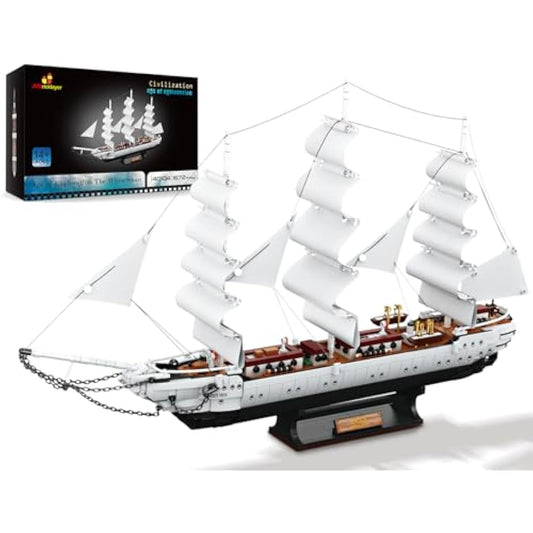 JMBricklayer Pirate Ship Building Blocks Set 40104, White Swan Ship Model Construction Toys, Collectible Pirate Ship Model Kits, Ship Model Birthday Gifts for Kids, Boys & Girls (1672 Pieces)