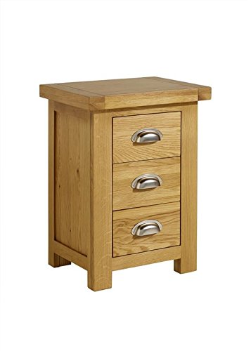 Birlea Woburn Small 3 Drawer Bedside, Wood, Oak, 32 x 42 x 57 cm