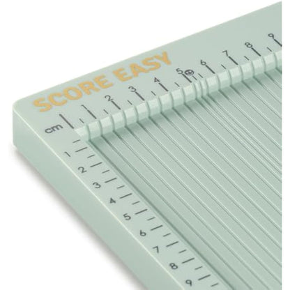 Vaessen Creative 2137-050 Easy Scoring Board cm in Mint Green with Bone Folder and Guide for Card Making and Paper Crafts, 30,5 x 30,5 cm