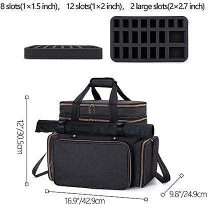 Trunab Tabletop RPG Adventurer's Bag Compatible with Dungeons and Dragons Large DND Bag with Miniatures’ Foam Layer, Battle Mat Storage Bag, Store Handbook, Dice & More - Patented Design