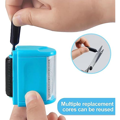 AUXHCYL Confidential Roller Stamp, Data Defender, Identity Theft Protection Roller Stamp, Including 3-Pack Refills, Anti Theft and Privacy Safety(Blue)