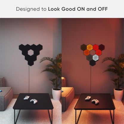 Nanoleaf Shapes Ultra Black Triangle Expansion Pack, 3 Additional Smart Light Panels LED RGBW - Modular Wi-Fi Colour Changing Wall Lights, Works with Alexa Google Assistant Apple Homekit