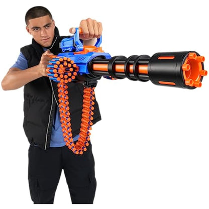 XSHOT Insanity Motorized Rage Fire by ZURU with 72 Darts, Air Pocket Technology Darts and Dart Storage, Motorized Blasting Power, Auto Feeding Belt, Tripod and Scope, Outdoor Toy