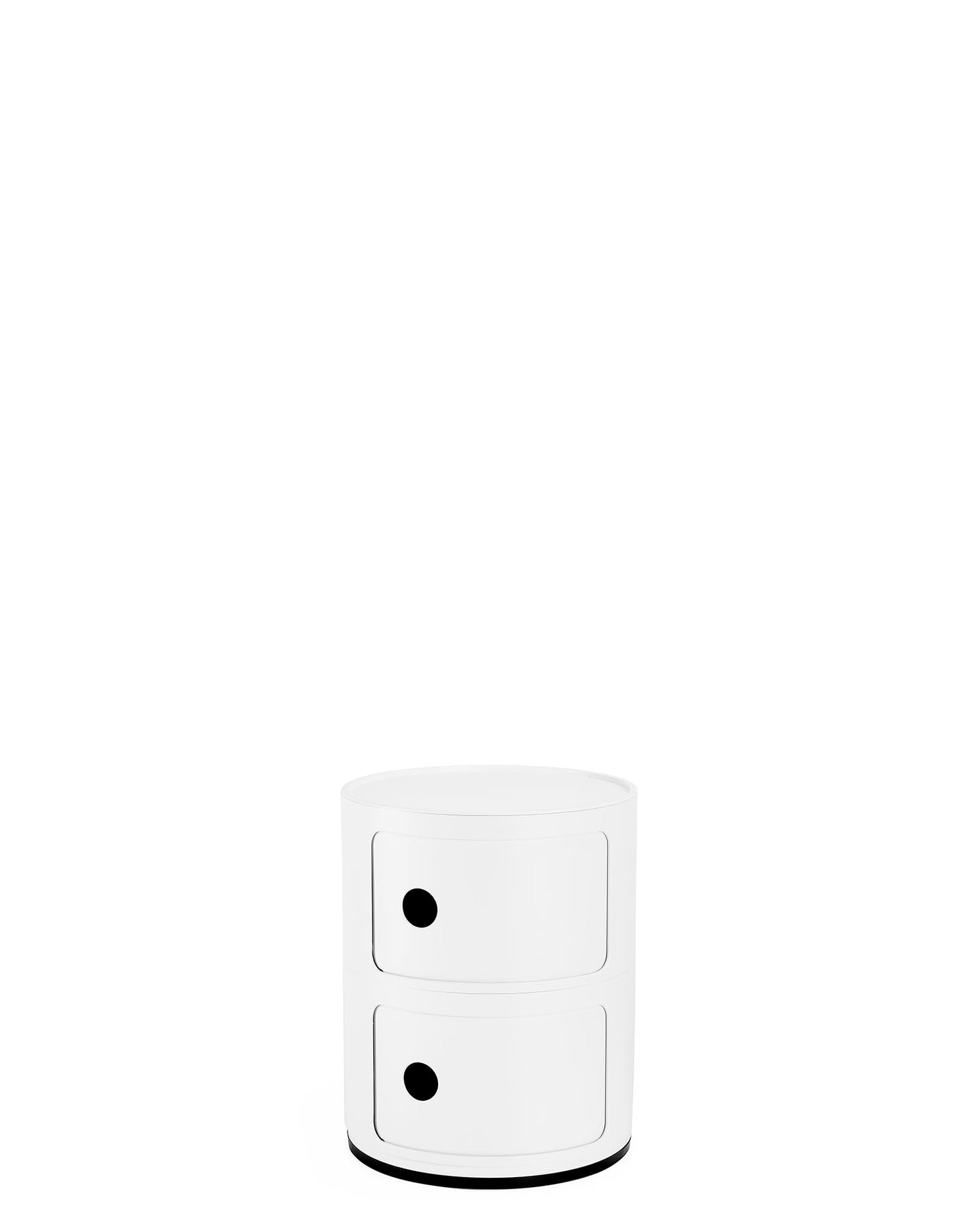 Kartell Componibili Recycled, 2 elements Cabinet, Mat white, Ø 32 x H 40 cm