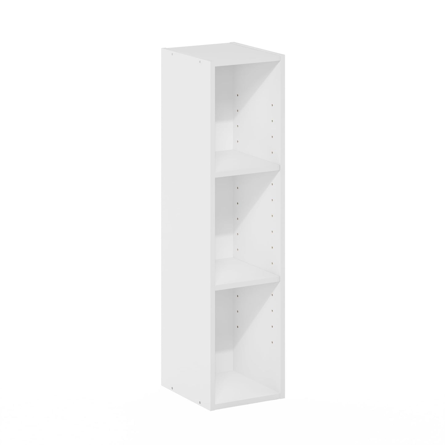 Furinno FULDA Book Shelf, 3-Tier Narrow Bookshelf, Bookcase with 8-In Width Storage Shelf, 9.3 x 7.9 x 31.5, for Living Room, Bedroom, Home Office