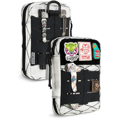 TACTICAL GEEK Compact Multi-Purpose MOLLE EDC Waist Pouch, Nylon Daily Utility Tool Organizer Bag X-White
