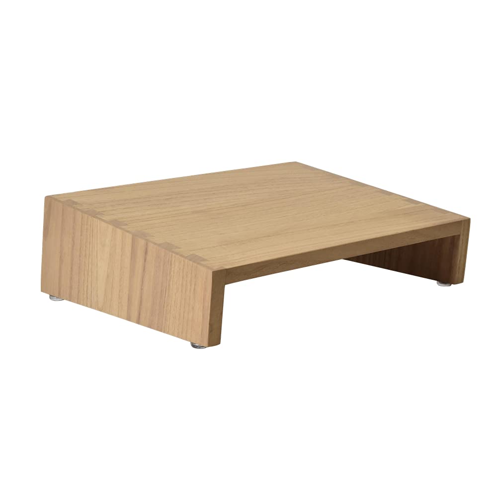KIRIGEN Wooden Under Desk Footrest, Adjustable Solid Wood Foot Rest and Desk Foot Stool with Feet, 40 x 30 cm Platform for Home Office