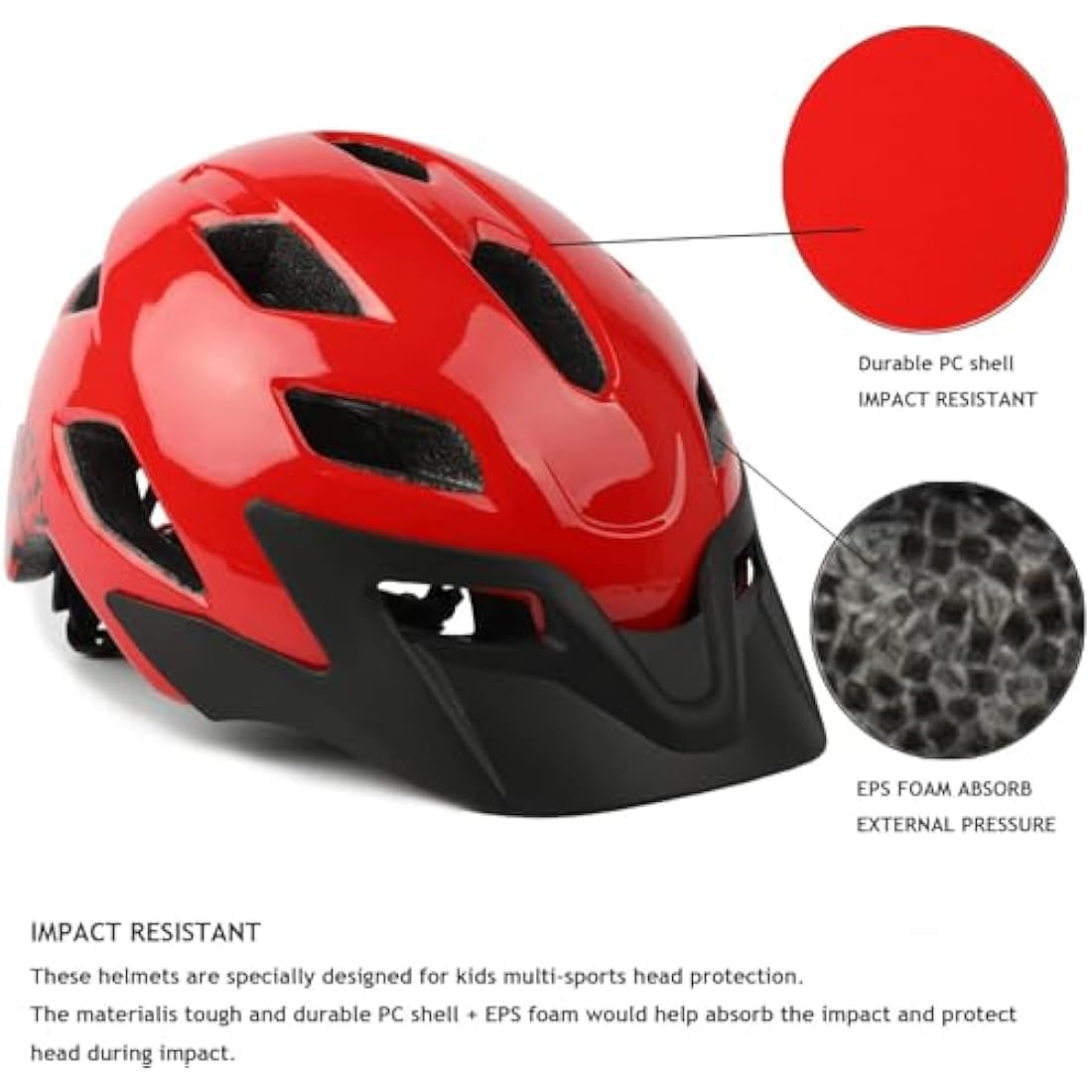 Kids Helmet, Exclusky Kids Bike Helmet Child Boys Girls Bike Helmet Age 5-13 Adjustable Bicycle Scooter Skating Cycle Helmet 50-57cm