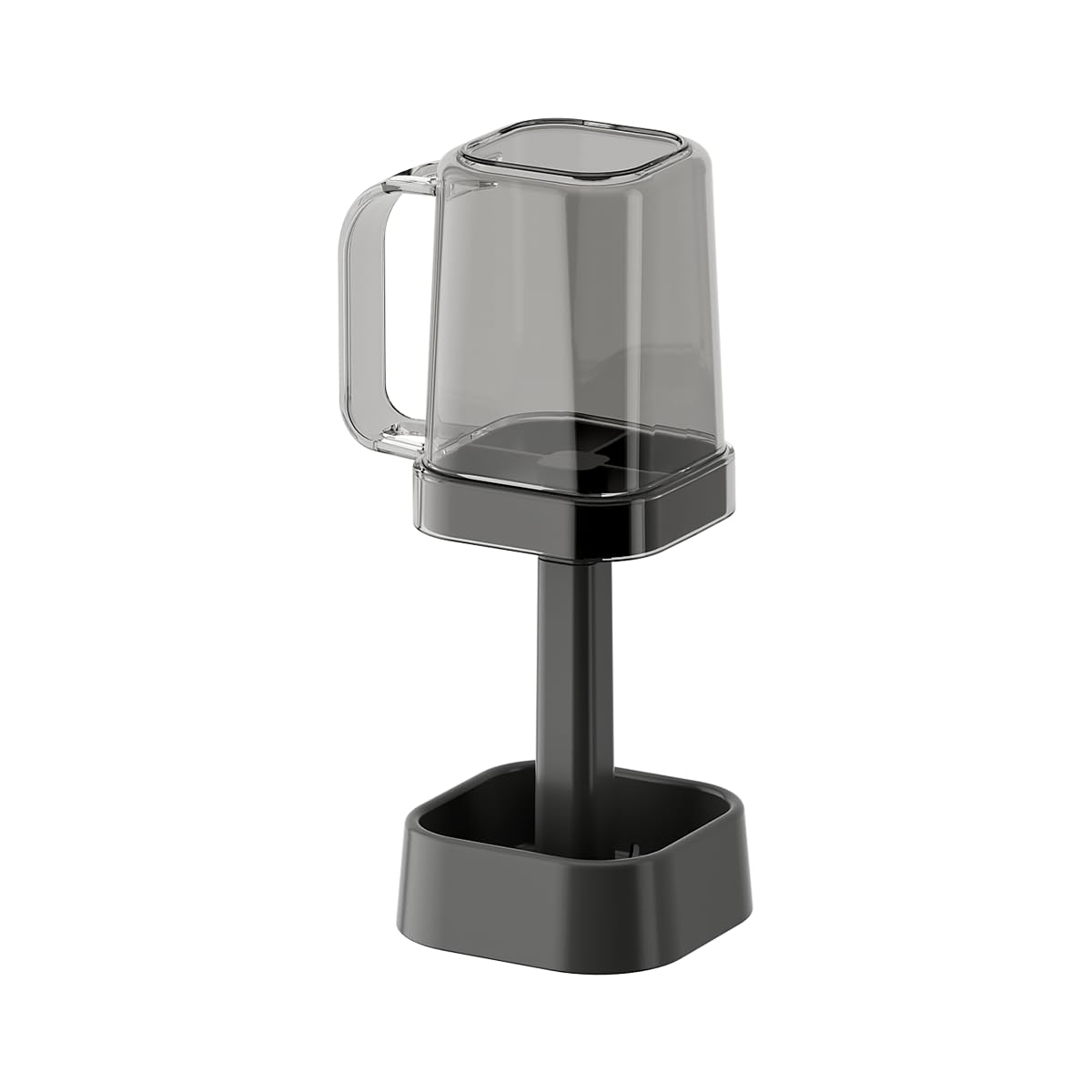 PP Material Bathroom Toothbrush Holder Toothpaste Holder Stand with PS Material Mouthwash Cup Bathroom Accessories Organizer (Black)