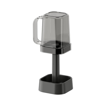 PP Material Bathroom Toothbrush Holder Toothpaste Holder Stand with PS Material Mouthwash Cup Bathroom Accessories Organizer Black