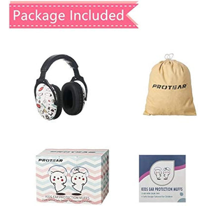 PROTEAR SNR 28 dB Ear Defenders for Kids- Noise Cancelling Ear Muffs Hearing Protectors for Children,Toddler Baby, Perfect for Concerts,Study（Panda）