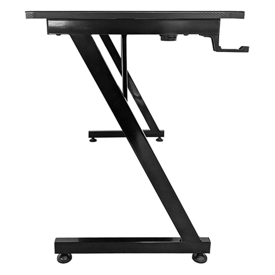Subsonic - Gaming desk 120 x 60 cm, gamer desk with ergonomic carbon fibre top fully covered with XXL mouse pad, cup holder and gaming headset holder