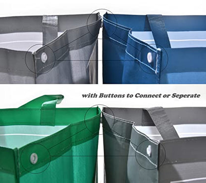 NYS CLOUD - Reusable Recycling Bin Bags, 3-Pack Indoor and Outdoor Separate Waste Sorting Organizer, Waterproof Recycle Bins for Kitchen Home Office