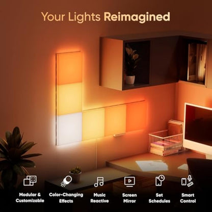 Nanoleaf Blocks 10-Pack Combo Starter Kit | RGBW Color-Changing Wall Light Panels, LED Light Pegboard & Shelf, Pixel-Art Style, Thread & Wi-Fi, App & Voice Control (Works with Alexa, Apple Google)