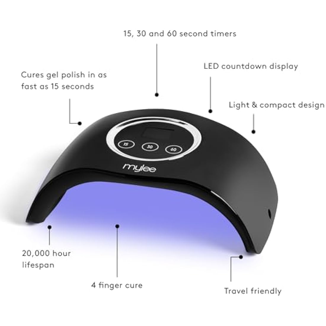 The Mylee Petite LED Nail Lamp - Quick Gel Polish Curing for Salon-Quality Nails - Your Perfect Travel Companion