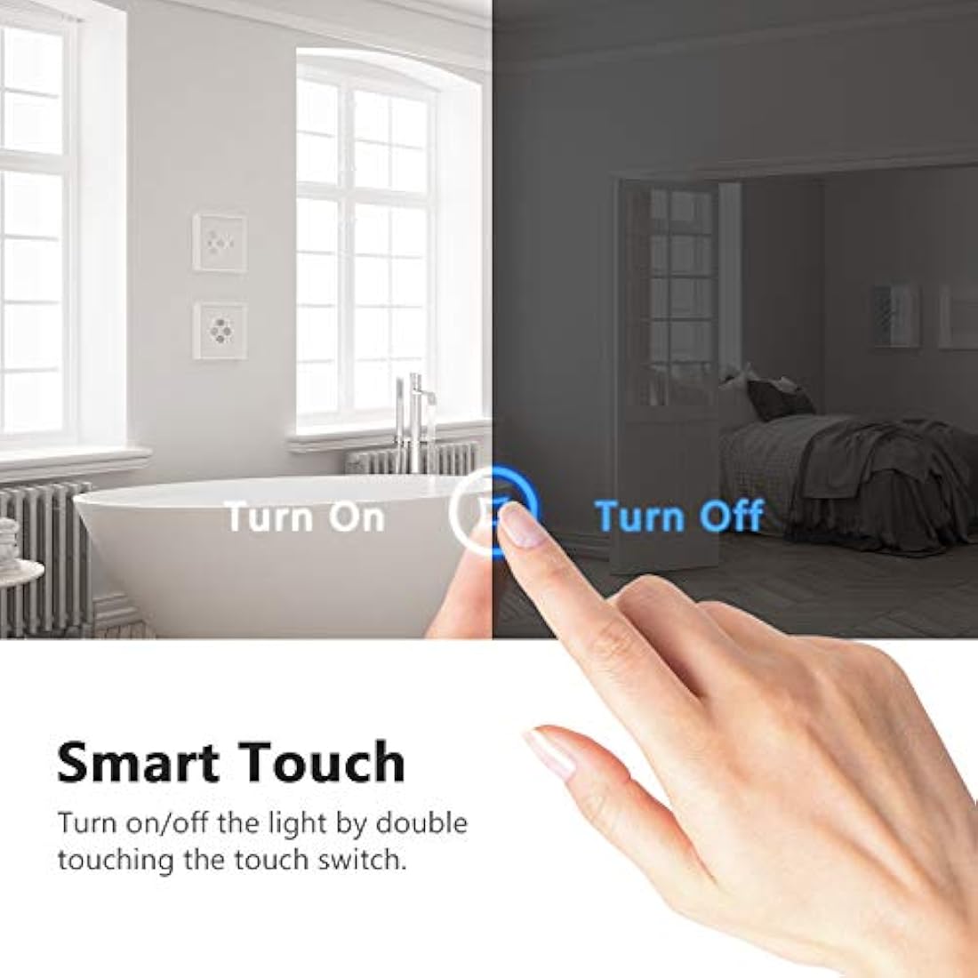 EMKE 500 X 700 mm LED Illuminated Bathroom Mirror with Lights and Demister Pad, Wall Mounted Touch Sensor Bathroom Mirrors Anti Fog for Makeup Cosmetic, IP44 Rated
