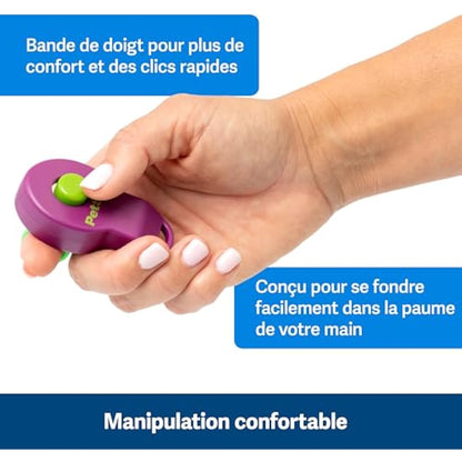 PetSafe Clik-R Training Tool, Training Clicker for Dogs, Reinforces Positive Behaviour, Comfortable Grip, Training Guide Included, Purple