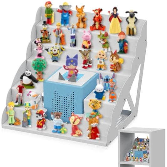 Toniebox shelf for IKEA Kallax, Fully Magnetic Toniebox stand for Over 50 Figures + Box, Tonier Rack for Girls and Boys Toning Shelf for Tonie Figures Storage(white)