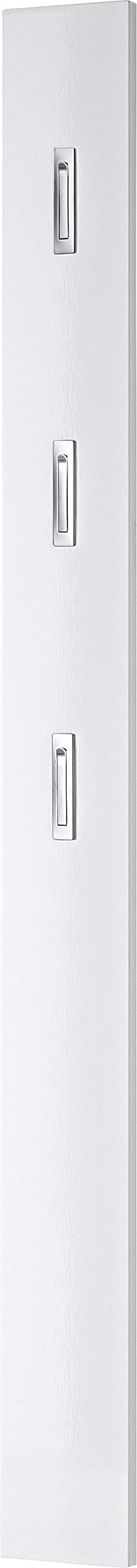 Germania Coat Rack Panel 3255, with fold-out coat hooks, in White High Gloss, 15 x 170 x 4 cm WxHxD, 3255-84