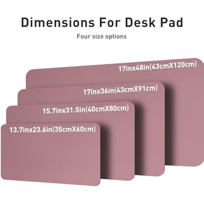 Aothia Leather Desk Protector, Office Mat, Non-Slip PU Leather Blotter, Waterproof Writing Pad for Office and Home (80cm x 40cm, Dark Pink)