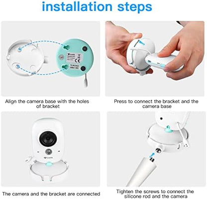 HOLACA Baby Monitor Flexible Twist Mount Bracket, Stand Holder for BOIFUN/GHB/TakTark/Lullaby Baby Monitor Camera 3.2" Screen, Flexible Twist Mount